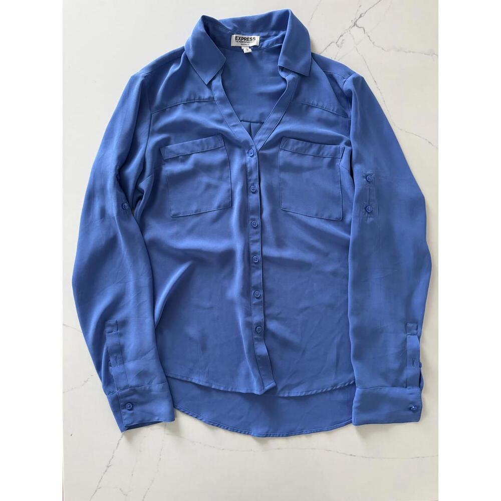 Express The Portofino Shirt Original Fit in Blue, Size XS